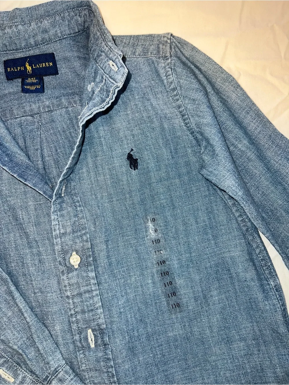 NEW Ralph Lauren Kids' Denim Button-Down Shirt - Blue